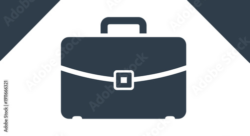 Dark Blue Briefcase with Silver Buckle.