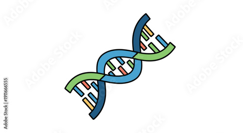 DNA Double Helix Structure Illustration 1.