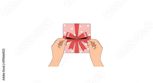 Person holding a potted plant with a heart-shaped flower, symbolizing love and care for nature, growth, and nurturing life in a simple, clean graphic style