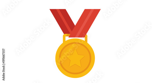 Golden Medal with Red Ribbon 1.