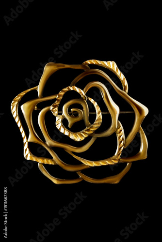 Photography Rose brooch on black