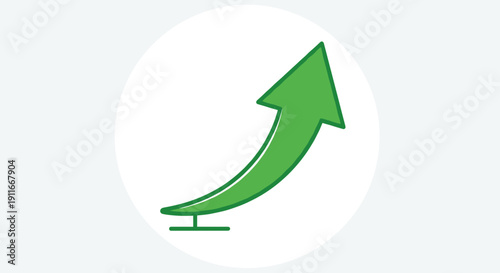 Green Arrow Icon Pointing Upwards.