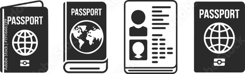 passport document icon pack identity verification travel and border