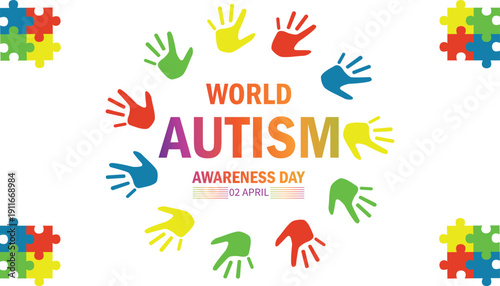Autism Awareness Day Concept of healthcare awareness campaign for Autism.