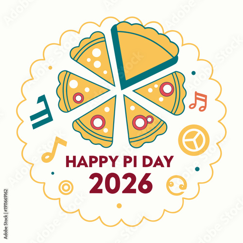 happy pi day vector design