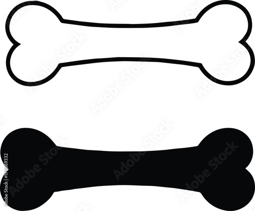 bone logo silhouette minimal vector shape for veterinary or pet