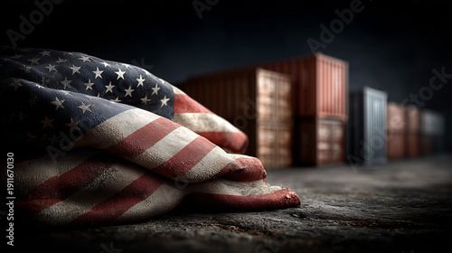 American Flag and Cargo Con...