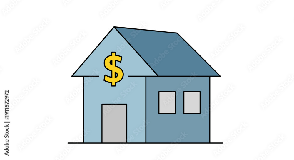 Fototapeta premium House with Dollar Sign on Front.