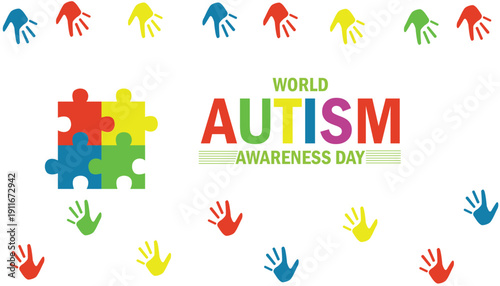 Autism Awareness Day Concept of healthcare awareness campaign for Autism.