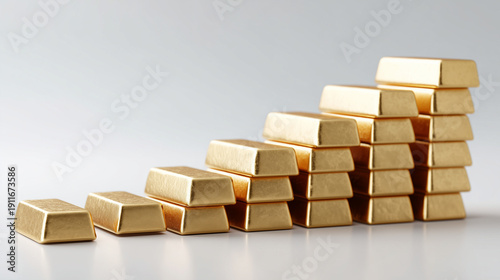 Golden Rise: Gold bars stac...