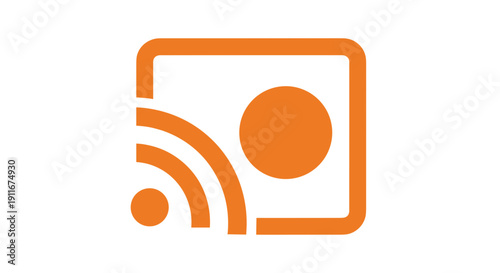 Orange Wi Fi Signal Icon Design.