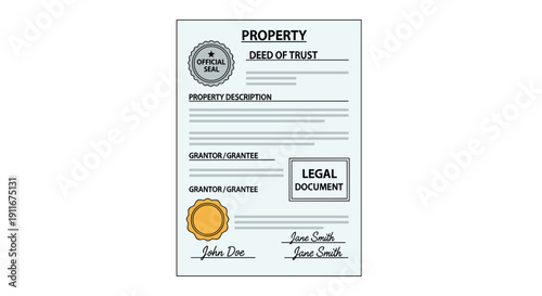 Property Deed Document with Official Seal.