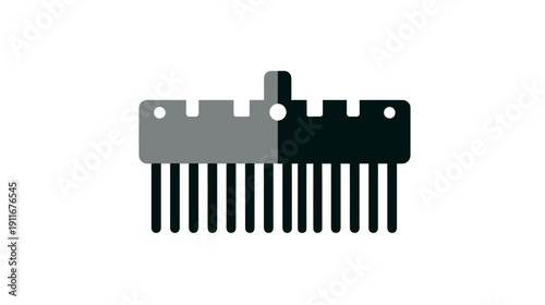 A technical illustration of a half-gray, half-black electronic component with pins and a small protruding element