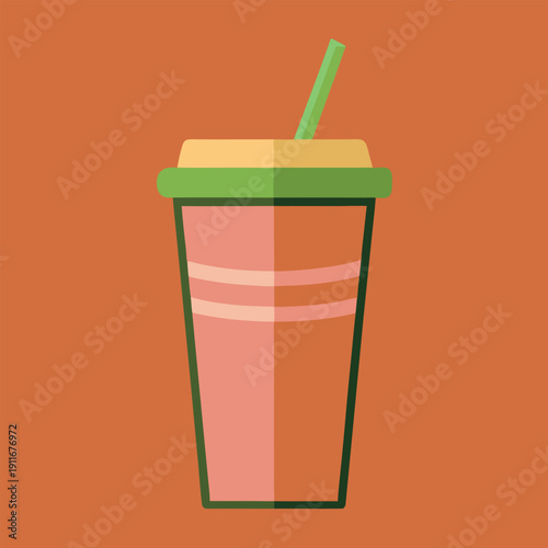 A reusable cup with a bamboo straw 