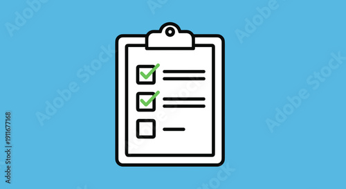 Simple Checklist on Clipboard Icon Illustration.