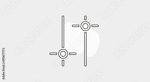 Simple Line Drawings of Aircraft Controls.