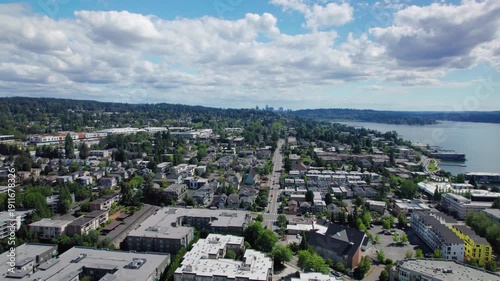 Kirkland, Washington Aerial View of Bellevue Suburbs