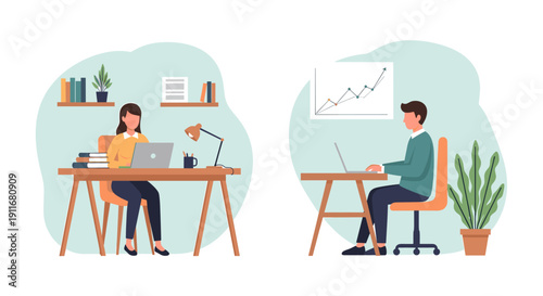 A minimalist desk setup evokes calm productivity, perfect for home office spaces.