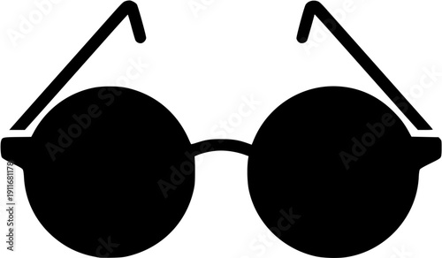 Vintage round sunglasses eyewear vector silhouette for summer fashion design