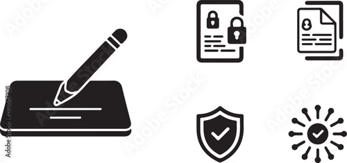 Five black representing signing, security, and verification