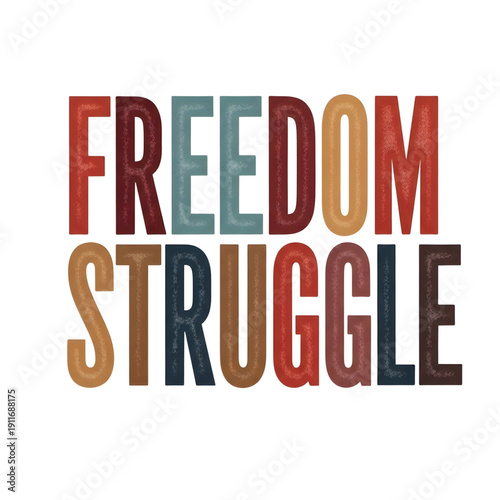 Vibrant typography illustrating the struggle for freedom during the historic Dandi March and Salt March