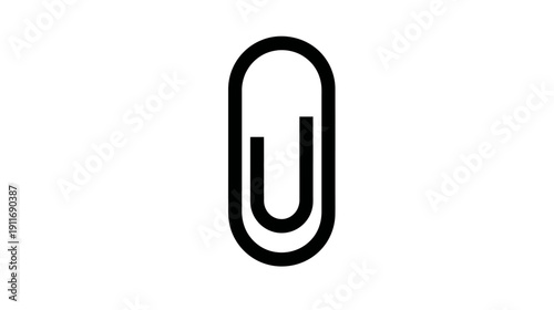 Black graphic of an elongated U shape formed by two curved lines, in the center of white