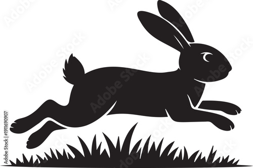 Rabbit jumping over grass, showcasing agility and wildlife
