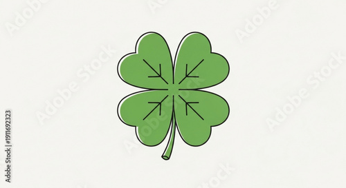 Four leaf clover symbol a lucky charm illustration for St Patricks Day or good fortune isolated on a light background