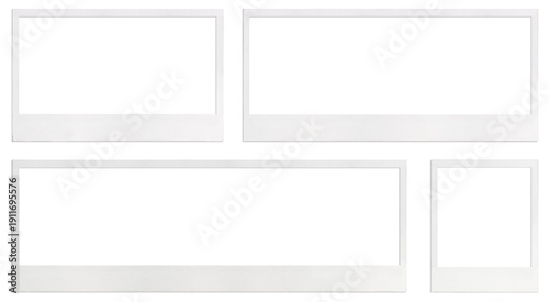 Cuadro en lienzo Set of empty Polaroid photo frames for group  and individual photos,  panoramic photos