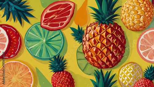 seamless pattern with fruits