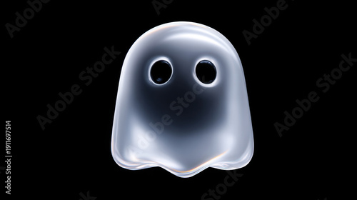 Wallpaper Mural Shiny ghost with glowing eyes on dark background Torontodigital.ca