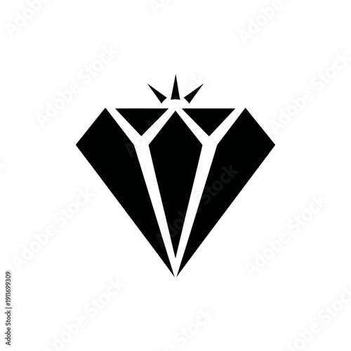 A simple, black-and-white illustration of a gemstone. The diamond shape is outlined