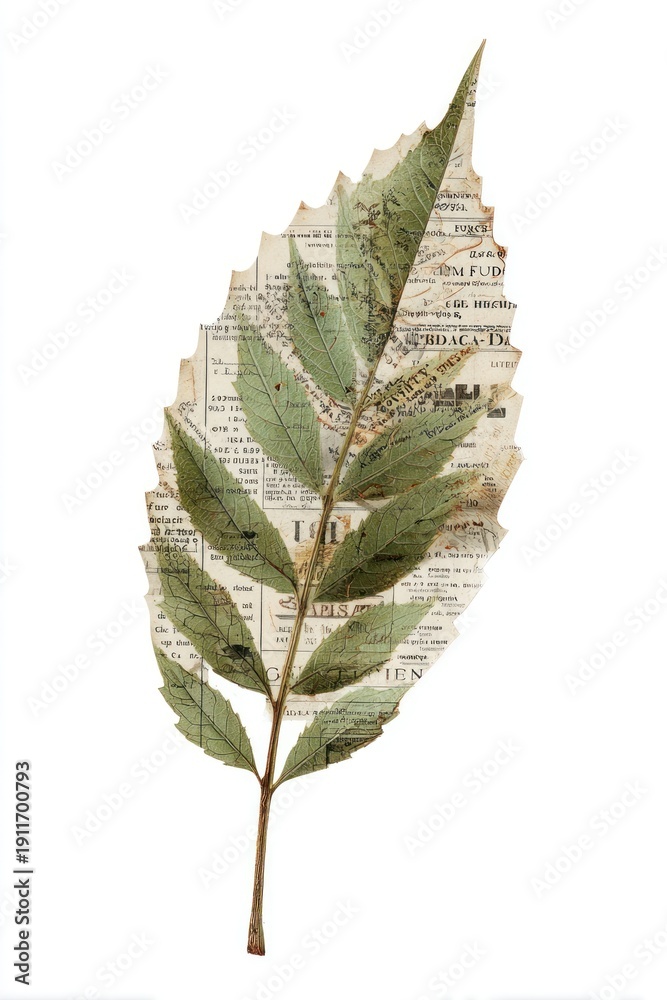 Fototapeta premium Vintage leaf collage art