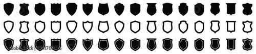Shield icons set vector collection different shapes and styles