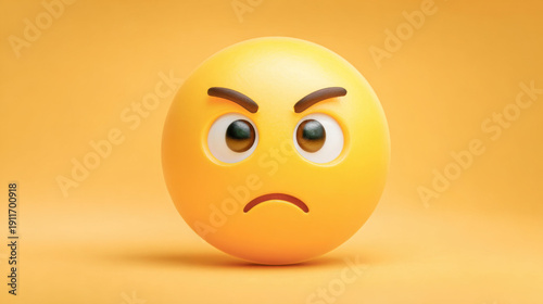 Wallpaper Mural Angry emoji face with frowning expression Torontodigital.ca