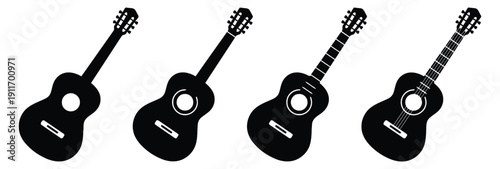 Silhouette collection of acoustic guitars