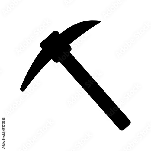 Silhouette illustration of a pickaxe tool for mining and construction work