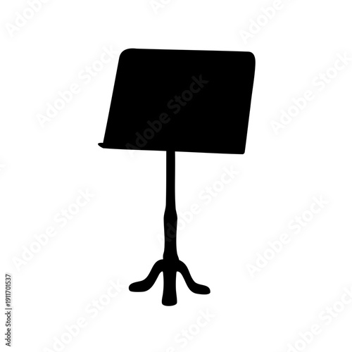 Black Silhouette of a Music Stand for Sheet Music and Performance