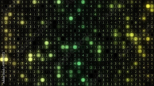 Abstract octal tech background animation with glowing digits 0–7, futuristic digital data flow, seamless loop, ideal for AI, cybersecurity, coding, and high-tech concepts