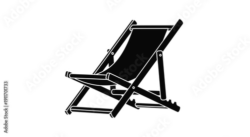 Minimal flat vector illustration of a single black bed isolated, viewed from side