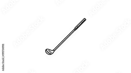 A sketch of a golf club in black and white on a plain white background