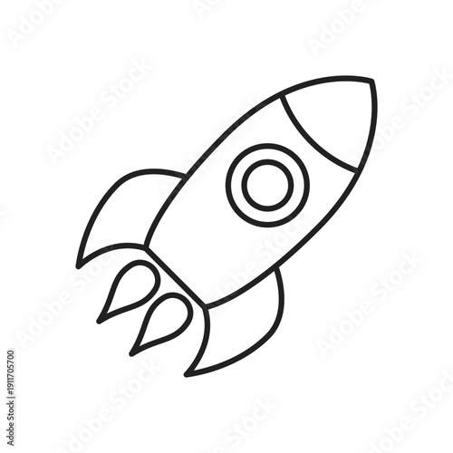 Rocket ship icon in flat style. Spaceship launch vector illustration on isolated background. Space transport sign business concept.