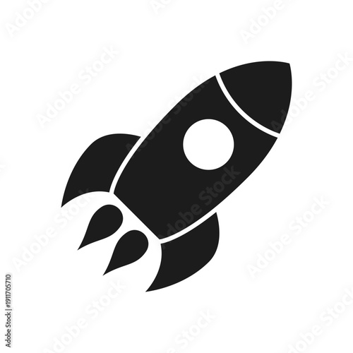 Rocket ship icon in flat style. Spaceship launch vector illustration on isolated background. Space transport sign business concept.