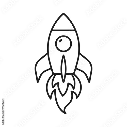 Rocket ship icon in flat style. Spaceship launch vector illustration on isolated background. Space transport sign business concept.