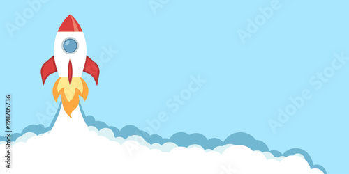 Rocket ship icon in cartoon flat style. Spaceship launch vector illustration on isolated background. Space transport sign business concept.