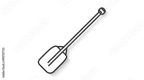 A black and white illustration of an oar with a slight shadow, set against a white backdrop