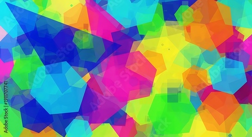 Vibrant Abstract Geometric Shapes Background.