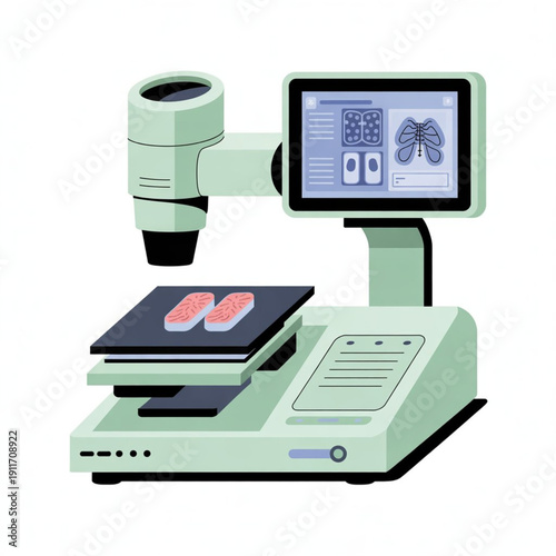 AI Pathology Slide Scanner Vector