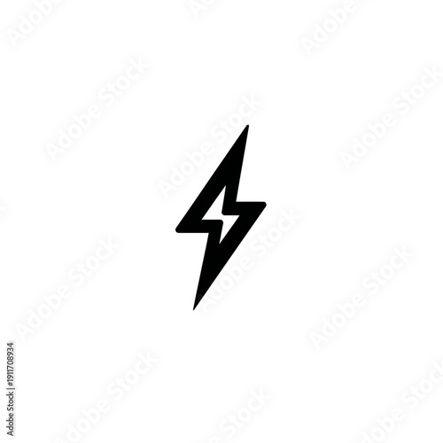 Free Download A black lightning bolt graphic on a white background, representing electrical energy and speed - GFXLoad