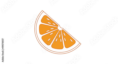 Bright Orange Citrus Fruit Slice Isolated on White Background.